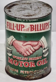 Fill-Up with Billups One Quart Motor Oil Can