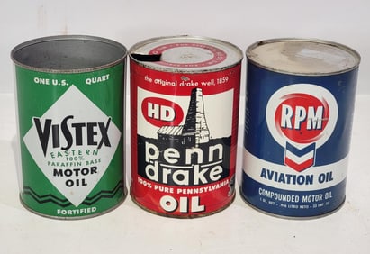 RPM, Penn Drake & Vistex One Quart Round Metal Cans