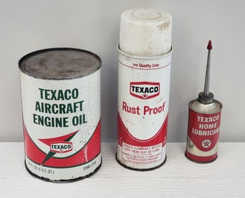 Lot of (3) Texaco Metal Cans