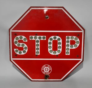 Southern California Porcelain Stop Sign w/Glass Jewels (TAC)