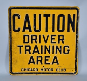 Chicago Motor Club Driver Training Area Metal Sign
