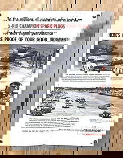 Champion Spark Plug Banner: rated 9, 32"x23.5", the banner is excellent condition.