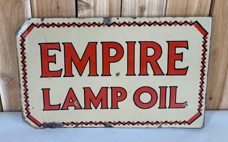 Empire Lamp Oil Porcelain Flange Sign (TAC)