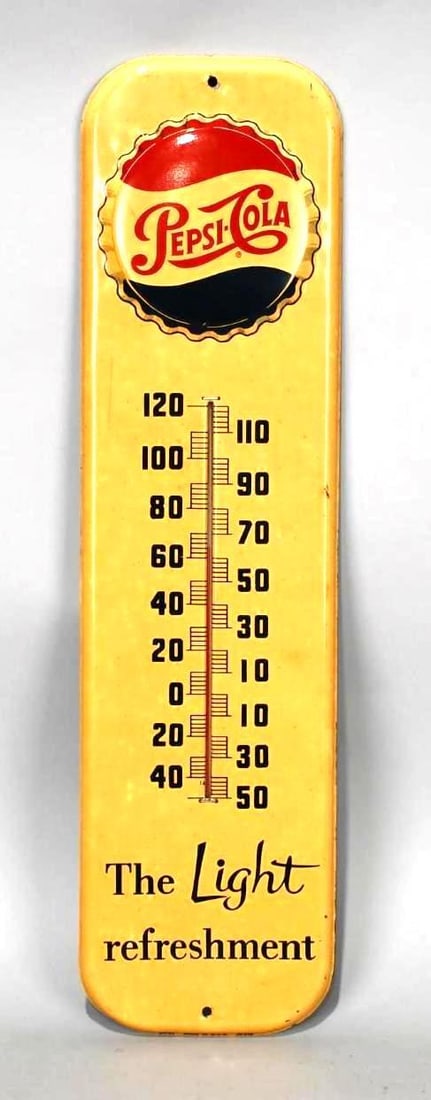 Pepsi-Cola The Light Refreshment Metal Thermometer (TAC) (1 of 6)