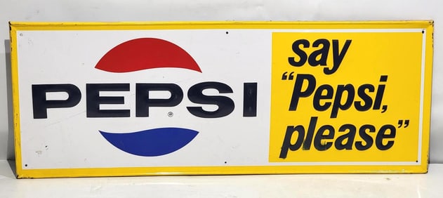 Pepsi w/Logo "say Pepsi, Please" Metal Sign (TAC)