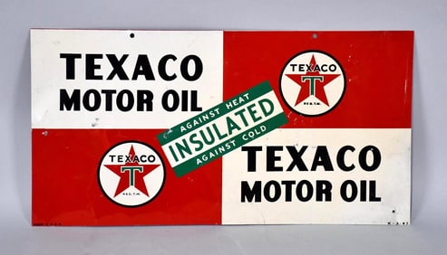 Texaco (white-T) Motor Oil w/Logo Metal Sign (TAC)