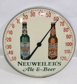 Neuweiler's Ale & Beer w/Images Round Thermometer
