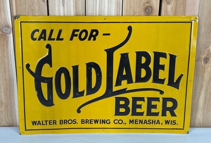 Call for Gold Label Beer Metal Sign (TAC)