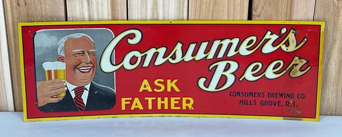 Consumer's Beer w/Image Metal Sign (TAC)