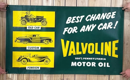 Valvoline Motor Oil "Best for Any Car" Paper Banner