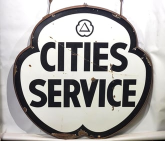 Cities Service w/Logo Porcelain Sign & Ring (TAC)
