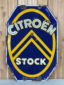 Citroen Stock w/Logo Porcelain Sign (TAC)