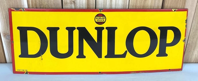 Dunlop w/Dunlop Stock Logo Porcelain Sign (TAC)