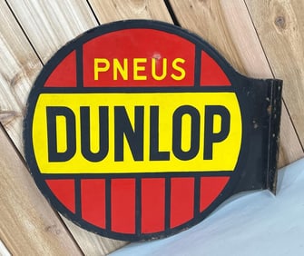 Dunlop Pneus Porcelain Flange Sign (TAC)