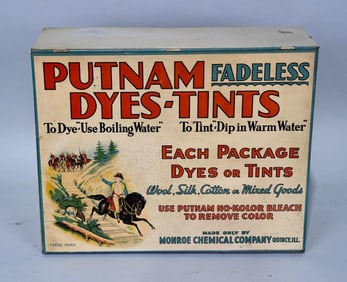 Graphical Putname Dyes / Tints Metal Store Display