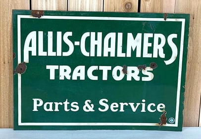 Allis-Chalmers Tractors Parts & Service Porcelain Sign (TAC)