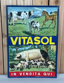 Vitasol "In Vendita Qui" w/Great Images Metal Sign (TAC)