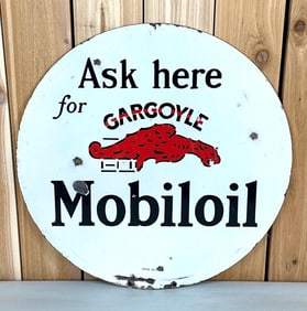 Ask here for Gargoyle Mobiloil Porcelain Curb Sign (TAC)