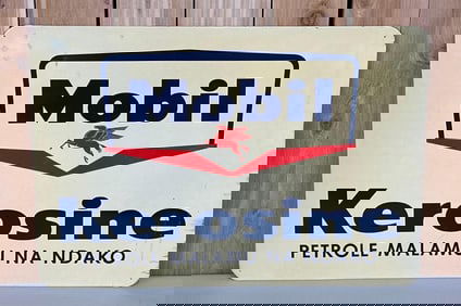 Mobil w/Small Pegasus Kerosine Metal Sign (TAC)