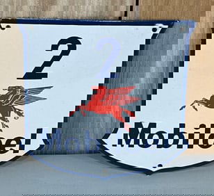 Mobiloel w/Pegasus #2 Porcelain Sign (TAC)