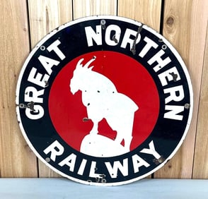 Great Northern Railway w/Logo Porcelain Sign (TAC)