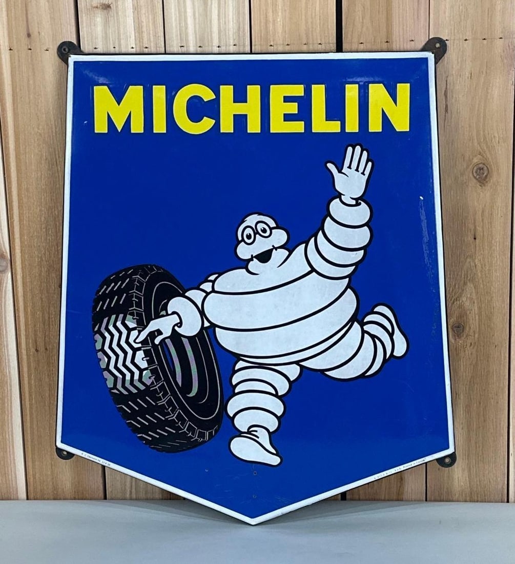 Michelin w/Bibendum & Tire Porcelain Sign (TAC) (1 of 4)