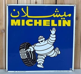 Michelin w/Bibendum & Tire Porcelain Sign (TAC)