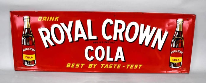 Drink Royal Crown Cola w/bottles Metal Sign (TAC)