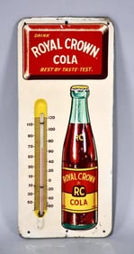 Drink Royal Crown Cola w/Bottle Metal Thermometer (TAC)