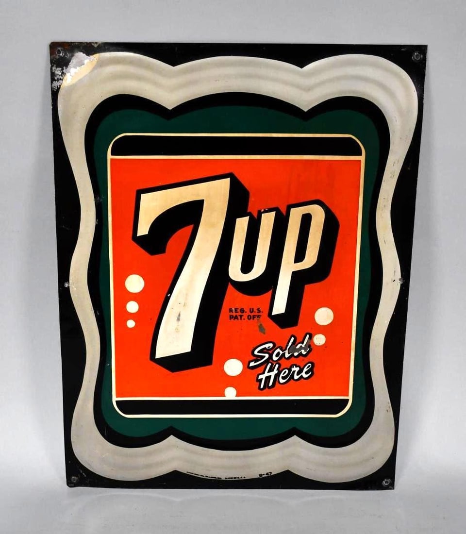 7up Sold Here Metal Tacker Sign (TAC) (1 of 6)