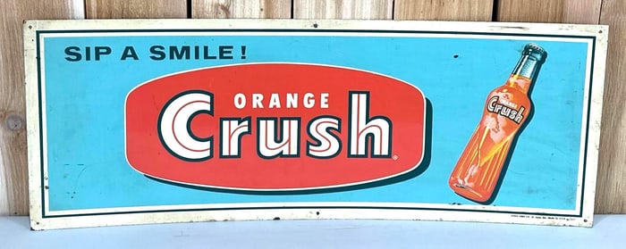 Orange Crush “Sip A Smile?? w/ Bottle Metal Sign