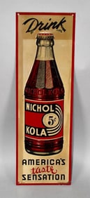 Drink Nichol Kola w/Bottle Metal Sign (TAC)