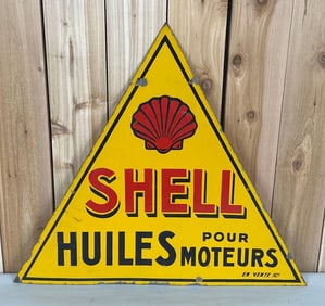 Shell Huiles Pour Moteurs Porcelain Sign (TAC)