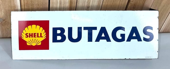 Shell Propagas w/Logo Porcelain Flange Sign (TAC)