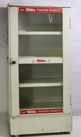 Eat Tom's Toasted Peanuts Metal Display Cabinet