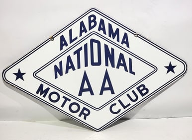 Alabama National AA Motor Club Porcelain Sign (TAC)