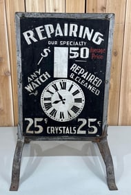 Repair Any Watch-Repaired & Cleaned Metal Sidewalk Sign (TAC)