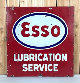 Esso Lubrication Service Porcelain Sign (TAC)
