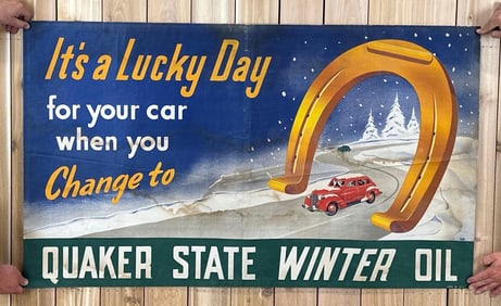 Quaker State Winter Oil Paper Banner
