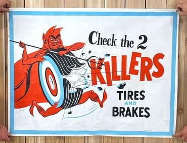 Check the 2 Killers Tires & Brakes Cloth Banner