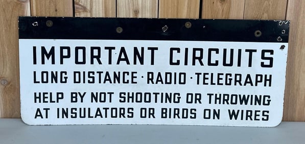 Import Circuits Long Distance-Radio-Telegraph Porcelain Sign (TAC)