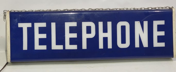 Telephone Lighted Plastic Sign