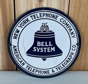 New York Telephone Co. Bell System Porcelain Sign (TAC)
