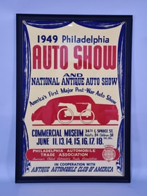 1949 Philadelphia Auto Show Poster Framed