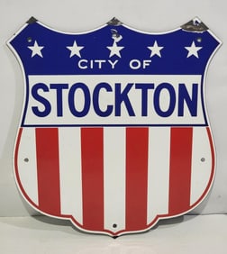 City of Stockton Porcelain Truck Door Sign (TAC)