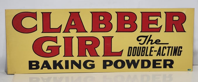 Clabber Girl "the Double-Acting" Baking Powder Metal Sign in Crate (TAC)