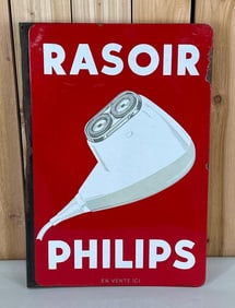 Phillips Rasoir w/Image Porcelain Flange Sign (TAC)