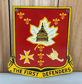"The First Defenders" w/Image Porcelain Sign (TAC)