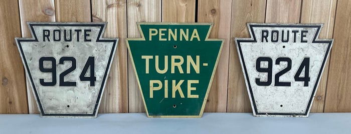 Pennsylvania 2-Route 924 & Turn-Pike Metal SIgns