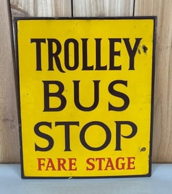 Trolley Bus Stop Fare Stage Porcelain Sign (TAC)